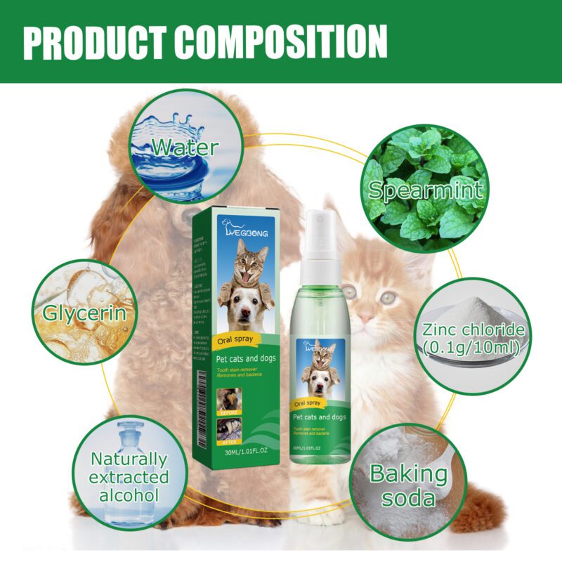 Cats & Dogs Universal Pet Oral Deodorizing Spray - Teeth Cleaning & Fresh Breath Spray for Pets - Image 6