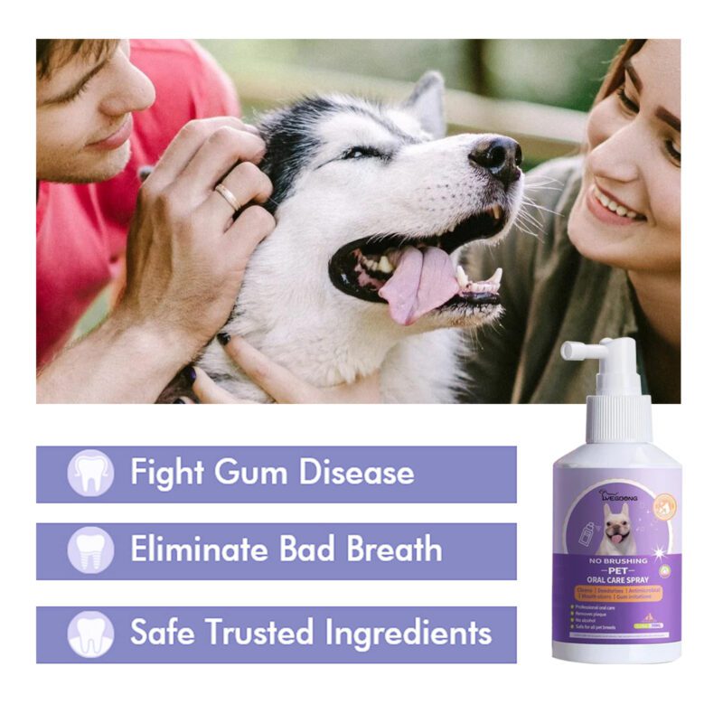 Dog & Cat Oral Care Tooth Cleaning Spray - Pet Mouth Freshener for Fresh Breath & Odor Control - Image 4