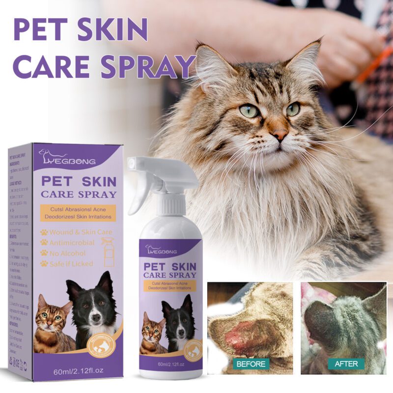 Pet Skin Relief Spray - Anti-Itch Soothing Spray for Dogs & Cats, Mite Elimination, Gentle Cleaning & Care
