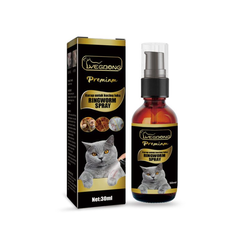 Cat Ringworm & Cat Moss Spray - Anti-Mite Anti-Itch Topical Solution for Pet Cats Skin Care - Image 2