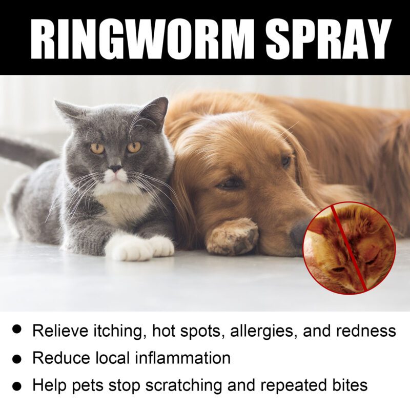 Cat Ringworm & Cat Moss Spray - Anti-Mite Anti-Itch Topical Solution for Pet Cats Skin Care - Image 4