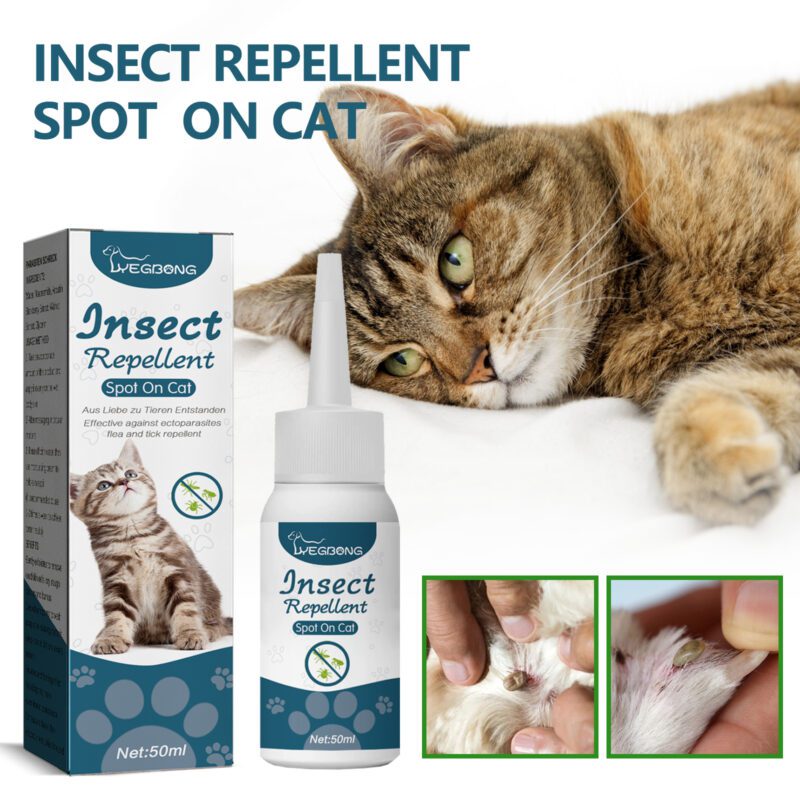 Pet Flea & Tick Defense Drops - Topical Deworming & Skin Cleansing Solution for Cats & Dogs