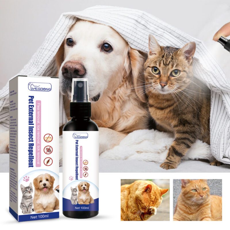 Powerful Flea & Tick Spray for Cats & Dogs - Pet Skin Cleansing, Lice Removal, Anti-Itch Relief Spray