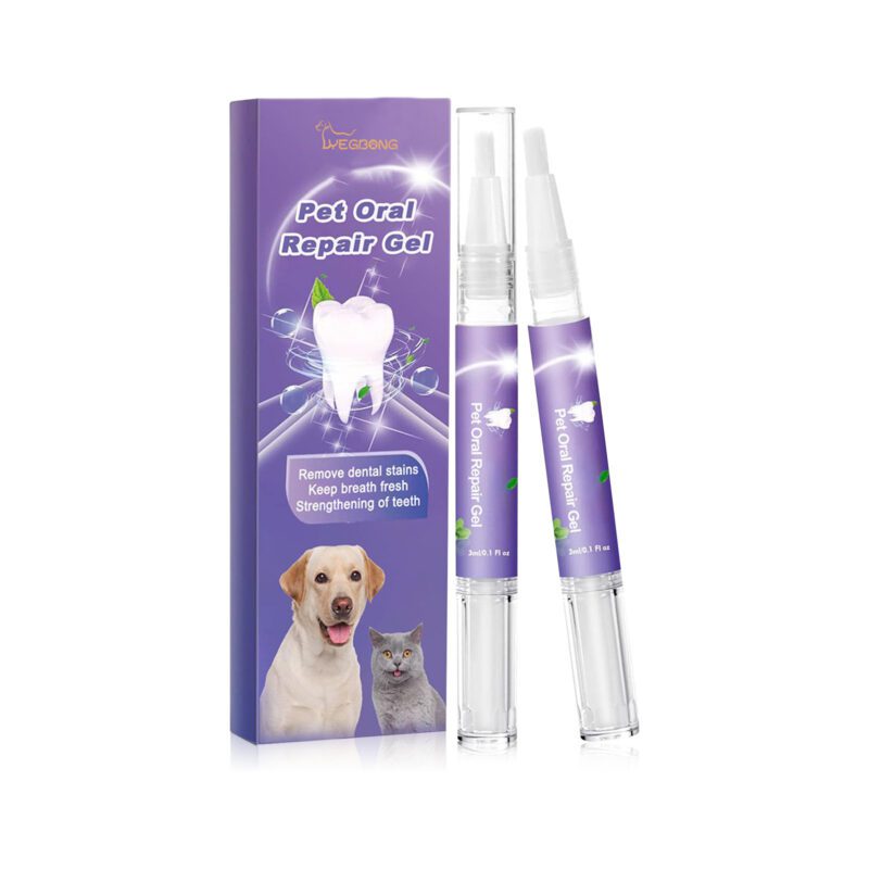 Pet Oral Care Gel (2-Pack) - Deeply Cleans Dog & Cat Teeth Stains, Promotes Healthy Oral Care