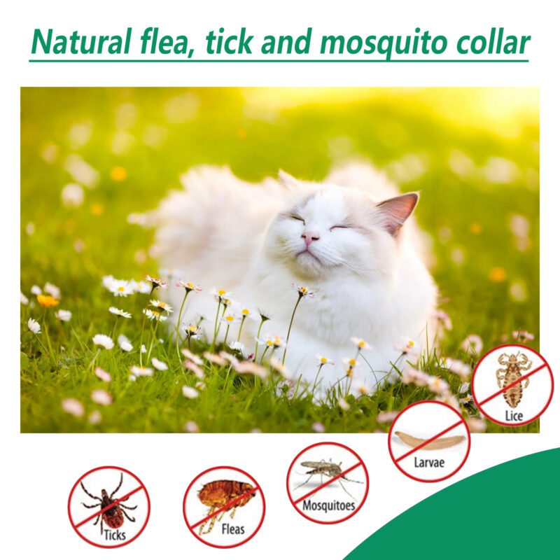 Pet Flea & Tick Repellent Collar - Waterproof Adjustable Long-Lasting Deworming Collar for Pets - Image 4