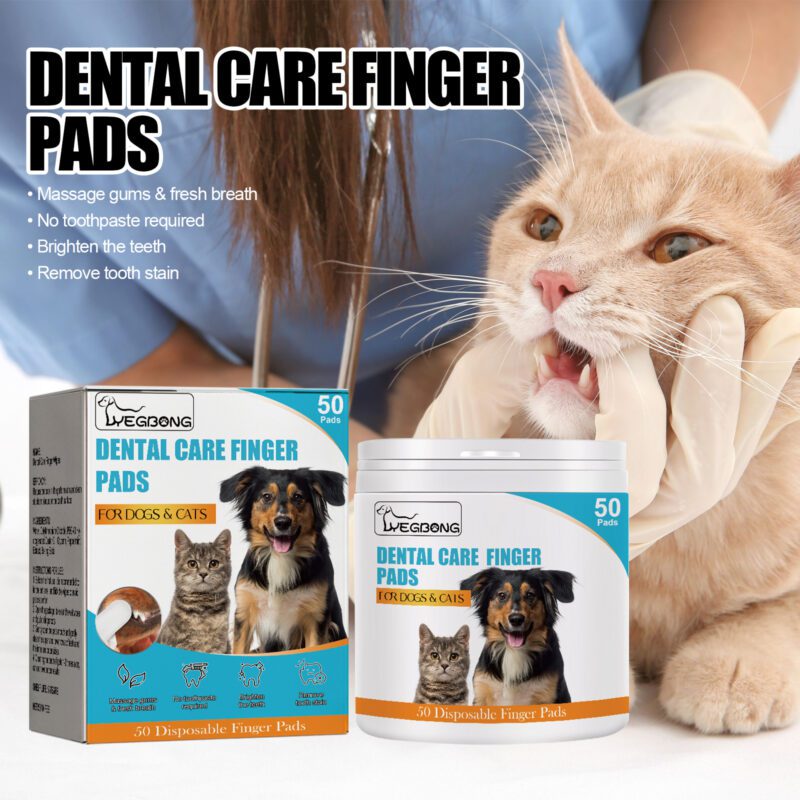 Dog Cat Teeth Cleaning Finger Toothbrush Set - Fresh Breath & Remove Tartar Plaque Pet Oral Care Kit