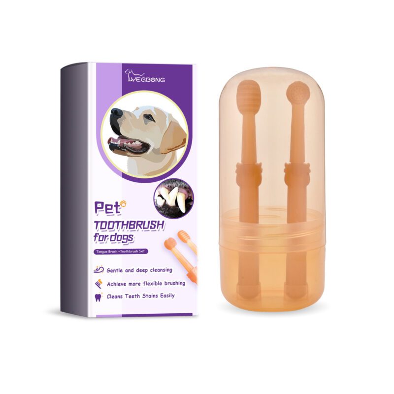 Effective Dog Toothbrush for Pet Oral Care - Removes Dental Stains, Promotes Dental Health