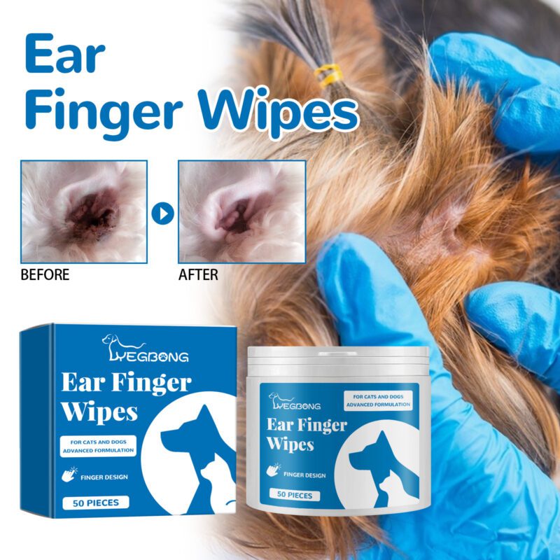 Pet Ear Cleaning Finger Wipes - Gentle Effective Ear Care Finger Covers for Ear Wax & Ear Mite Removal - Image 2