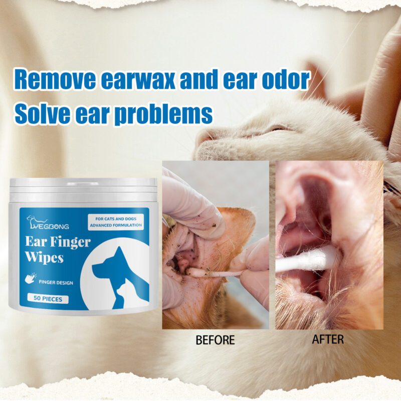 Pet Ear Cleaning Finger Wipes - Gentle Effective Ear Care Finger Covers for Ear Wax & Ear Mite Removal - Image 3