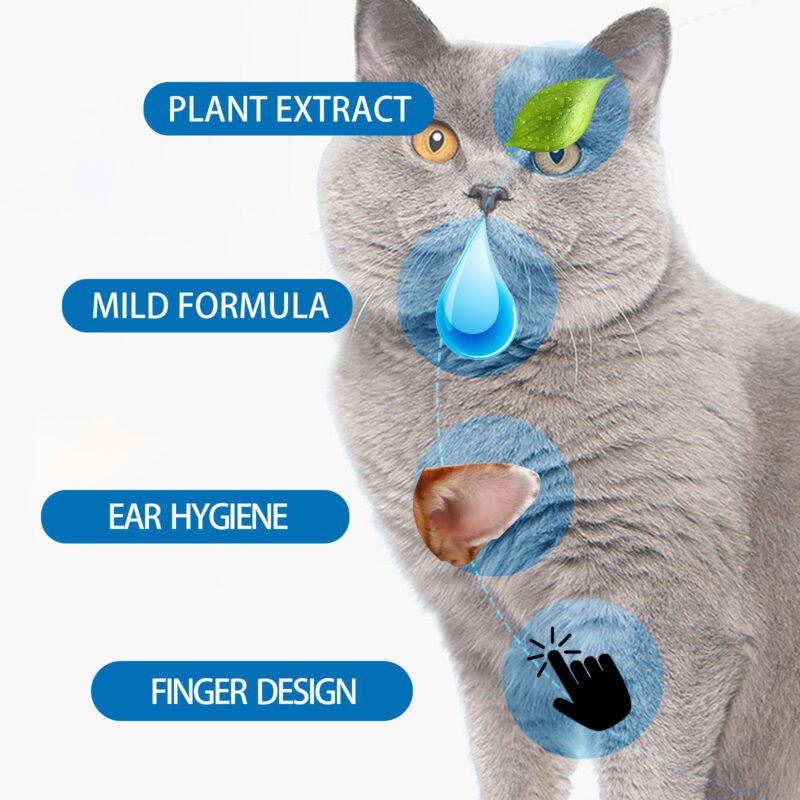 Pet Ear Cleaning Finger Wipes - Gentle Effective Ear Care Finger Covers for Ear Wax & Ear Mite Removal - Image 4