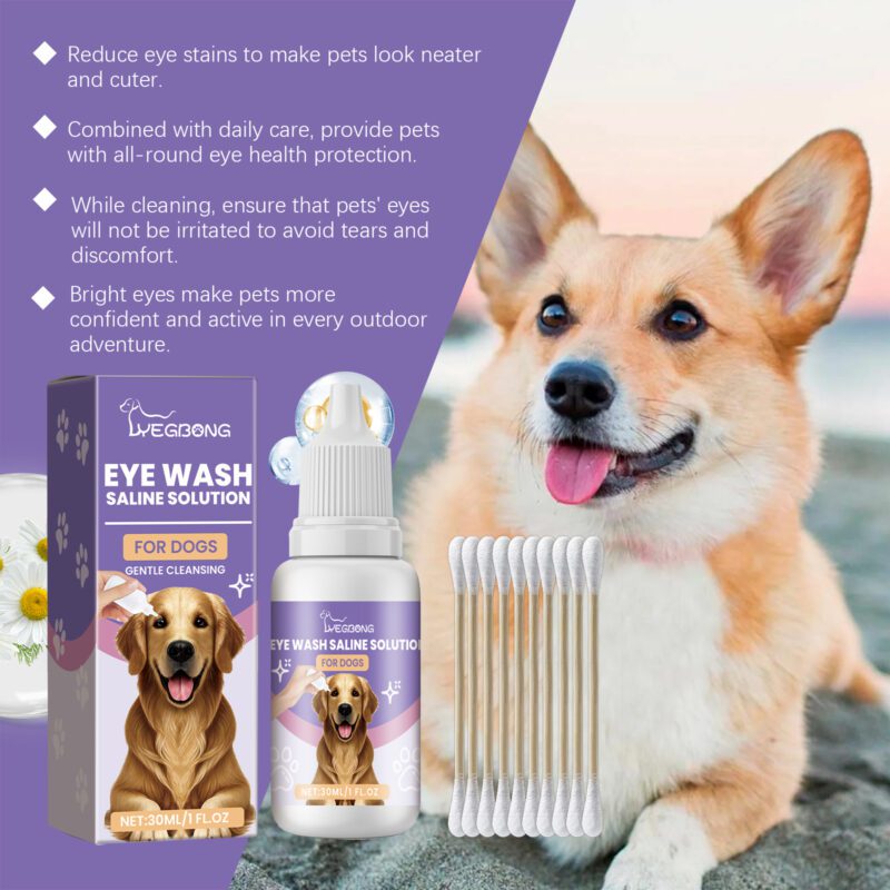 Gentle Dog Saline Eye Cleanser - Effective Tear Stain Remover for Dogs, Clean & Soothe Eyes, External Use - Image 4