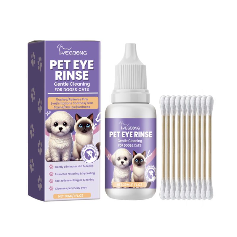 Gentle Pet Eye Wash - Gently Cleans Eye Dirt, Tear Stains & Debris for Cats and Dogs