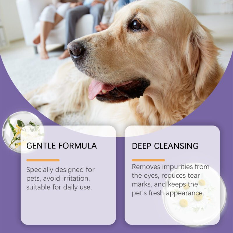 Gentle Pet Eye Wash - Gently Cleans Eye Dirt, Tear Stains & Debris for Cats and Dogs - Image 3