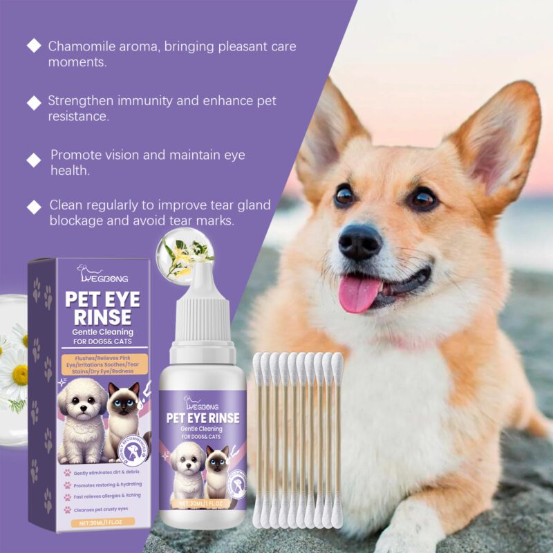Gentle Pet Eye Wash - Gently Cleans Eye Dirt, Tear Stains & Debris for Cats and Dogs - Image 4