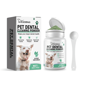 Dog Tooth Cleaning Powder - Gentle Formula for Fresh Breath & Oral Health Care, Protect Pet Dental Hygiene