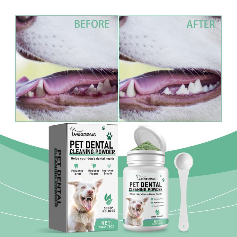 Dog Tooth Cleaning Powder - Gentle Formula for Fresh Breath & Oral Health Care, Protect Pet Dental Hygiene - Image 2