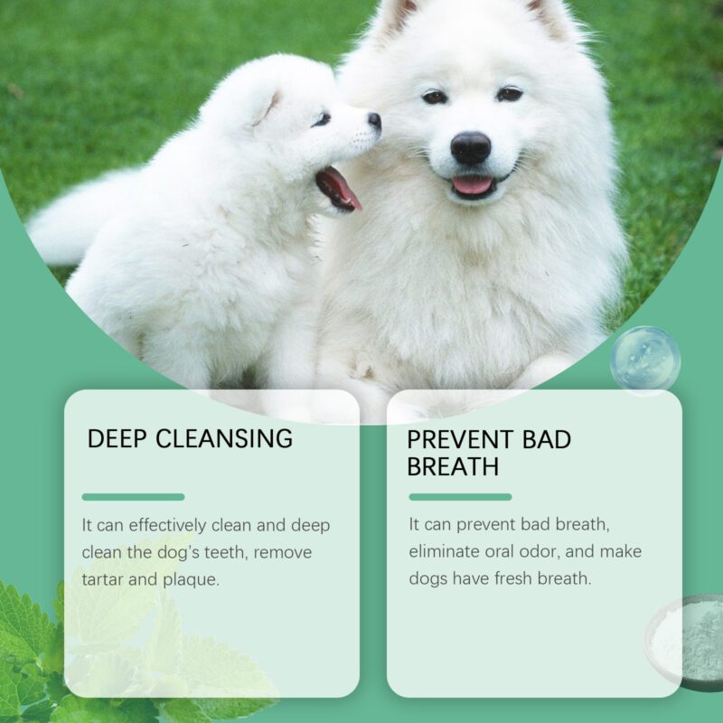 Dog Tooth Cleaning Powder - Gentle Formula for Fresh Breath & Oral Health Care, Protect Pet Dental Hygiene - Image 3