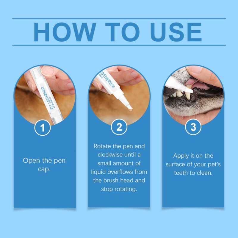 Pet Toothbrush for Dogs Cats - Gentle Teeth Cleaning Pen with Fresh Breath, Eliminate Bad Breath, Oral Care for Pets - Image 6