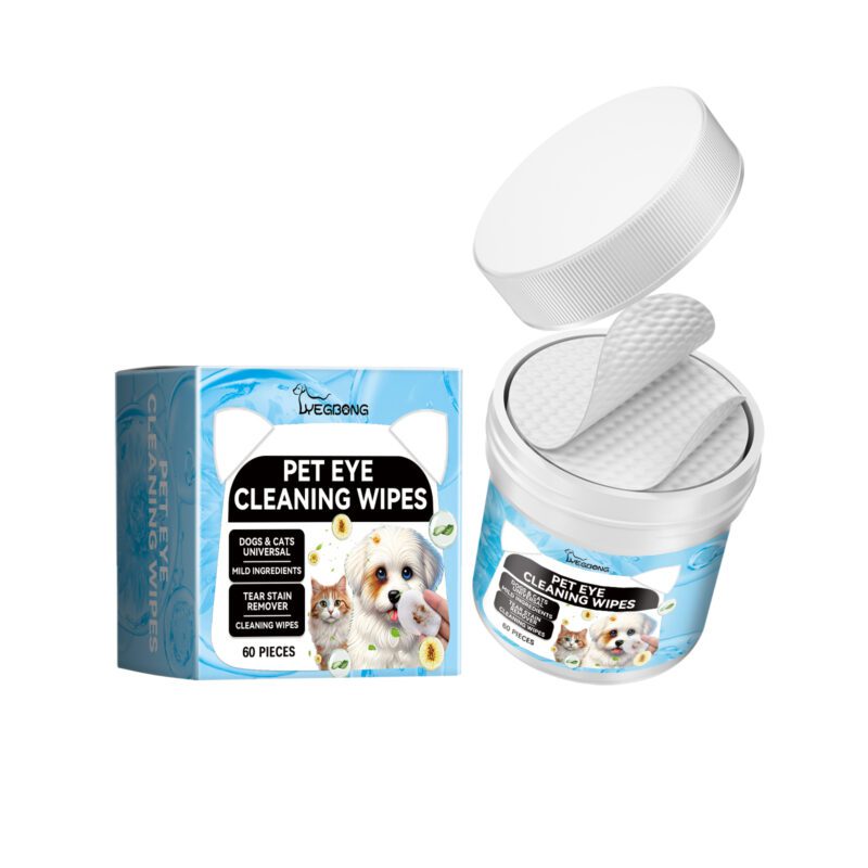 Gentle Pet Eye Wipes for Cats & Dogs - Mild Tear Stain & Eye Dirt Cleaning Care Wipes