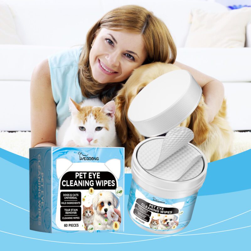 Gentle Pet Eye Wipes for Cats & Dogs - Mild Tear Stain & Eye Dirt Cleaning Care Wipes - Image 2