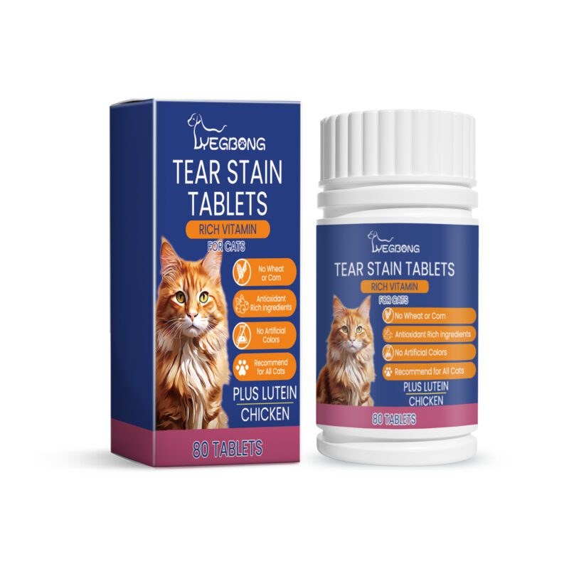 Premium Cat Eye Moisturizing & Tear Stain Removal Tablets - Nutritional Supplement for Cats