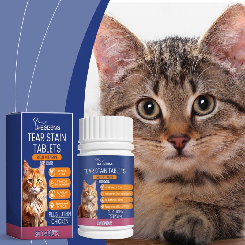 Premium Cat Eye Moisturizing & Tear Stain Removal Tablets - Nutritional Supplement for Cats - Image 2
