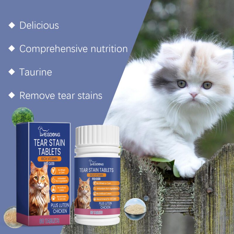 Premium Cat Eye Moisturizing & Tear Stain Removal Tablets - Nutritional Supplement for Cats - Image 4
