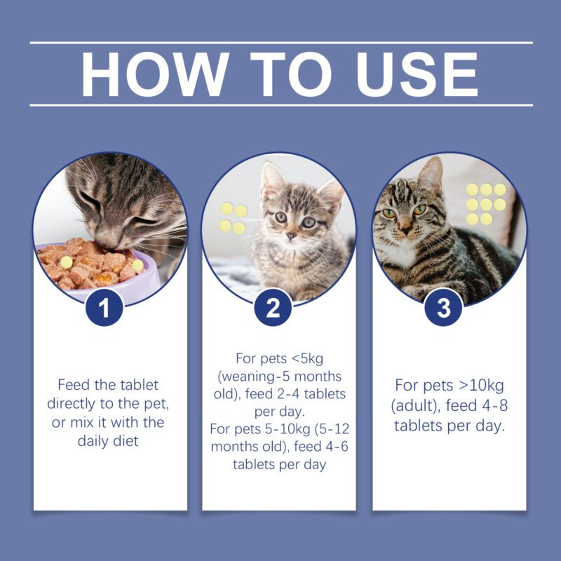 Premium Cat Eye Moisturizing & Tear Stain Removal Tablets - Nutritional Supplement for Cats - Image 6