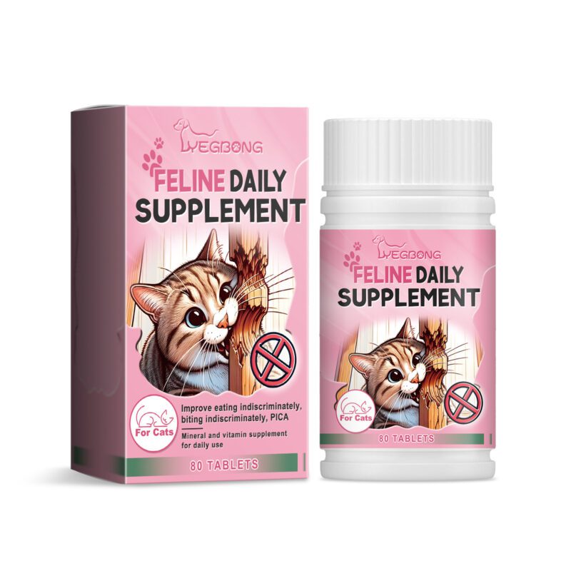 Cat Vitamin & Trace Element Supplement Tablets - Promotes Balanced Diet for Cats