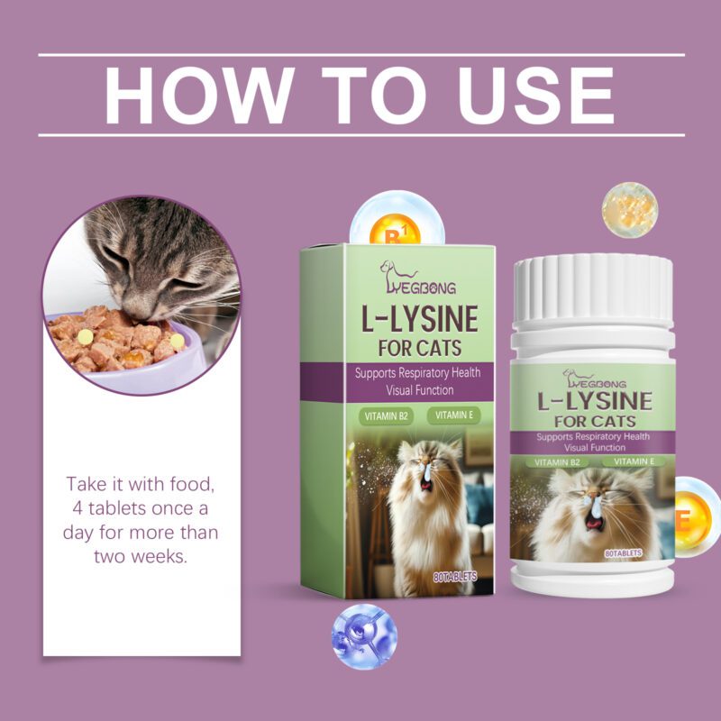 Premium Cat L-Lysine Tablets | Supports Immune Health & Body Care | Keep Your Feline Happy & Healthy - Image 6