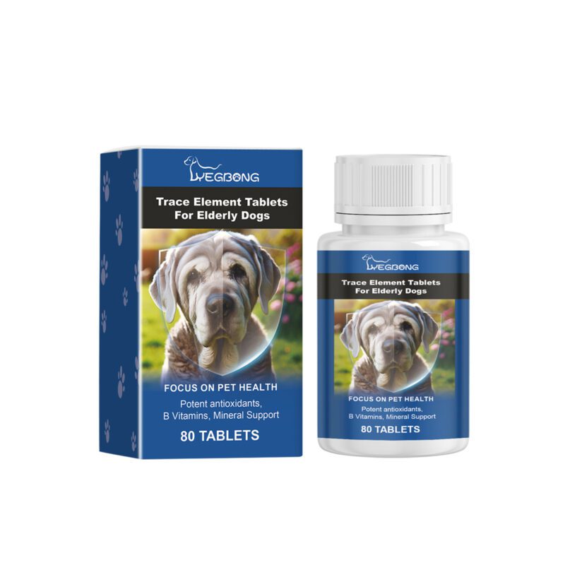 Senior Dog Trace Element & Calcium Tablets - Supports Nerve Health, Promotes Overall Wellness, Elderly Dog Care Supplement