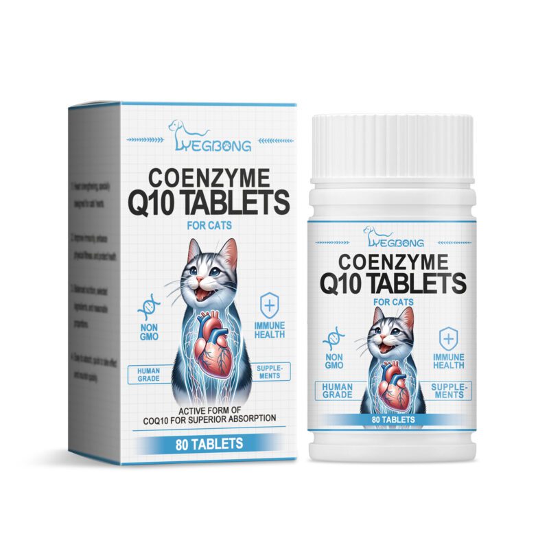 Coenzyme Q10 Tablets for Cats - Support Feline Health & Vitality, Enhance Nutrient Absorption Premium Cat Nutritional Supplements