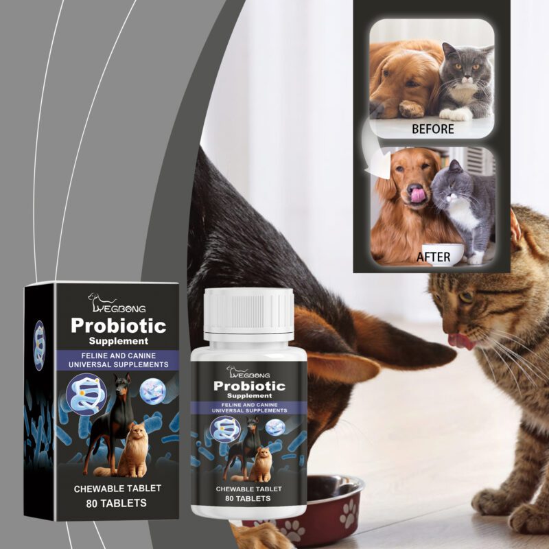 Multi-Strain Probiotic Tablets for Cats & Dogs - Digestive Health & Nutrient Absorption Support, Pet Nutrition Supplement - Image 2