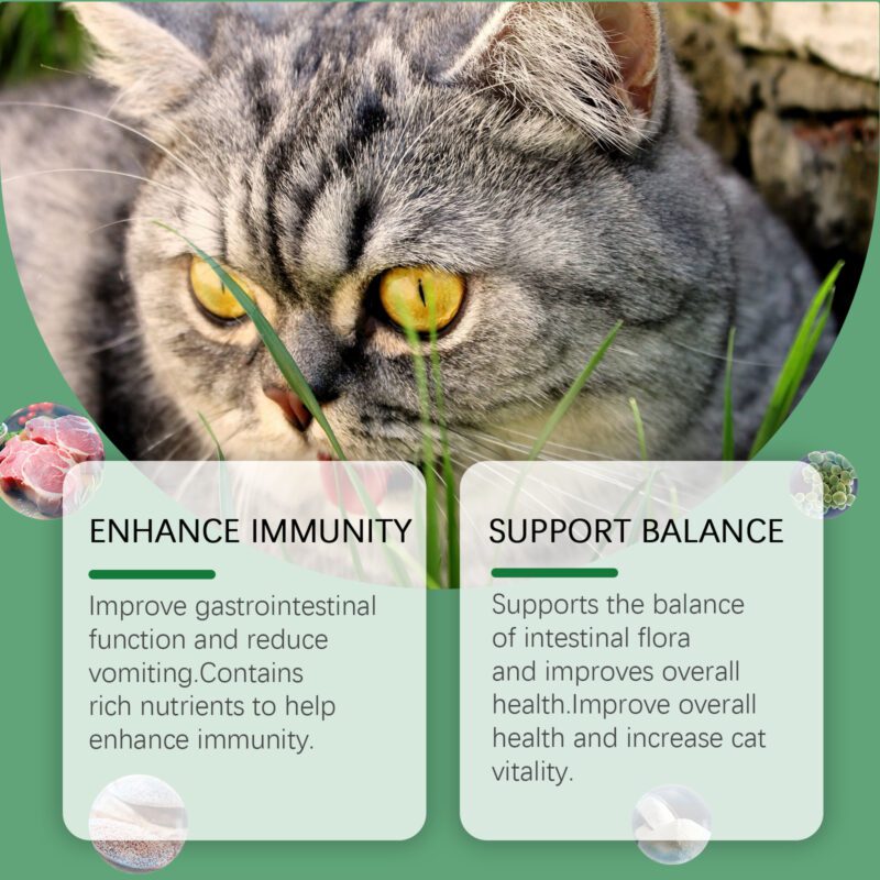 Cat Grass Tablets - Rich in Dietary Fiber for Enhanced Nutrient Absorption, Healthy Pets for Cats & Dogs - Image 3