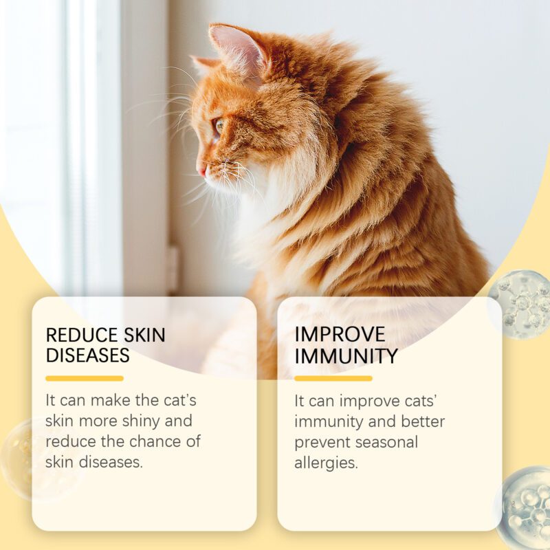 Multi-Dimensional Cat Fish Oil Tablets - Vitamin-Enriched Skin Moisturizing Care for Healthy Cats - Image 3