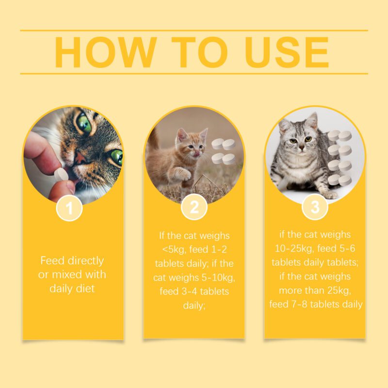 Multi-Dimensional Cat Fish Oil Tablets - Vitamin-Enriched Skin Moisturizing Care for Healthy Cats - Image 6
