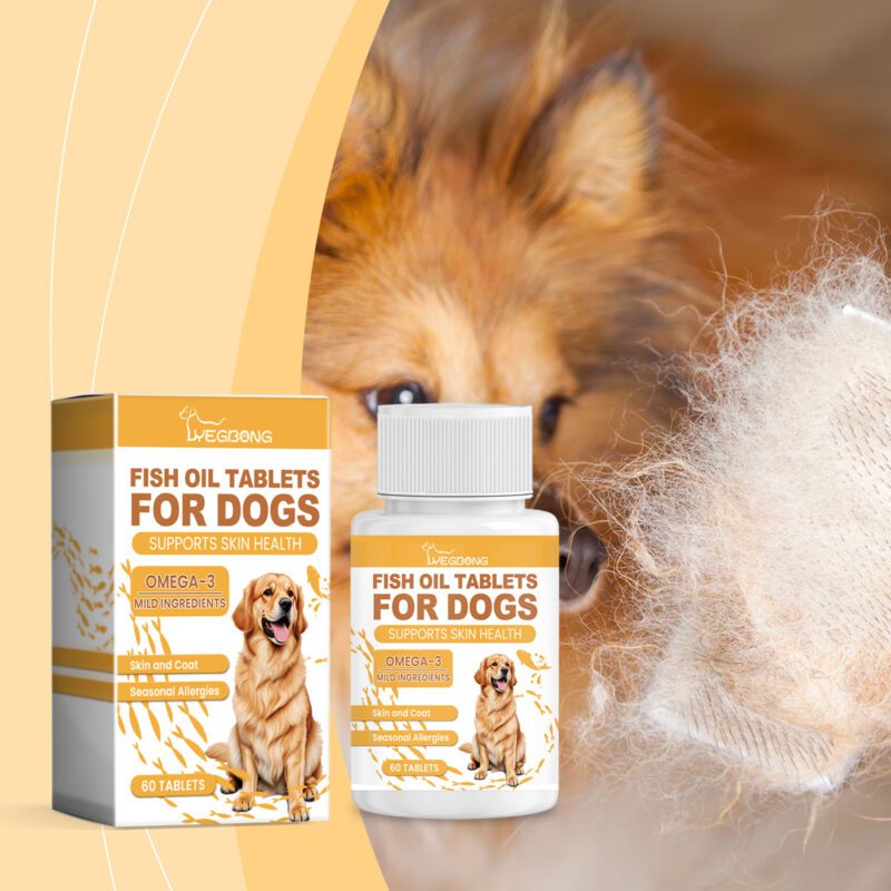 Premium Dog Multi-Dimensional Fish Oil Tablets - Hair Care & Skin Moisturizing for Shiny Coat, Promotes Pet Health - Image 2