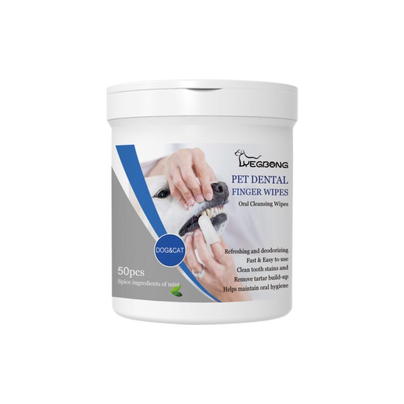 Yegbong Dog Dental Finger Wipes - Bad Breath & Tartar Remover, Teeth Whitening Oral Care Wipes for Pet Dogs