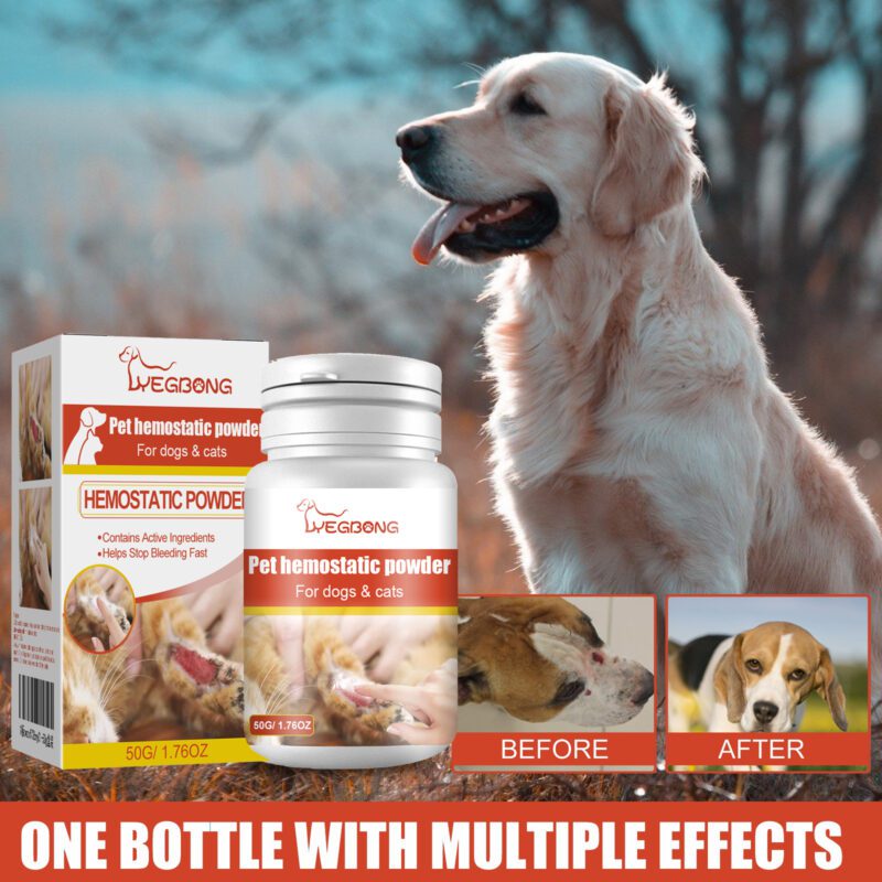 Yegbong Fast-Acting Pet Hemostatic Powder for Cats & Dogs - Styptic Wound Cleaning Powder for Soothing & Accelerated Healing - Image 2