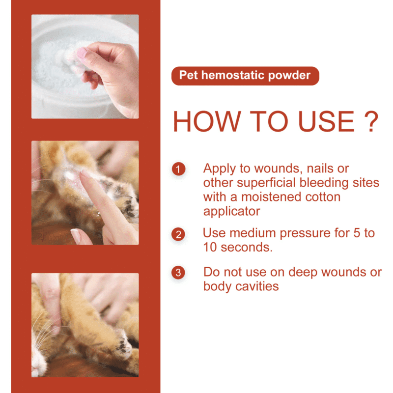 Yegbong Fast-Acting Pet Hemostatic Powder for Cats & Dogs - Styptic Wound Cleaning Powder for Soothing & Accelerated Healing - Image 6