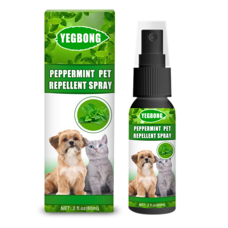 Natural Peppermint Pet Repellent Spray - Effective Mite & Fungus Control Spray for Cats & Dogs