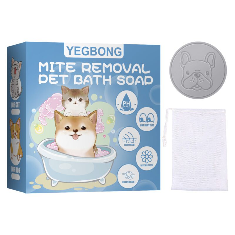 Yegbong Effective Mite Removal Antibacterial Pet Bath Soap for Dogs & Cats - Deodorant Body Cleaning Solution
