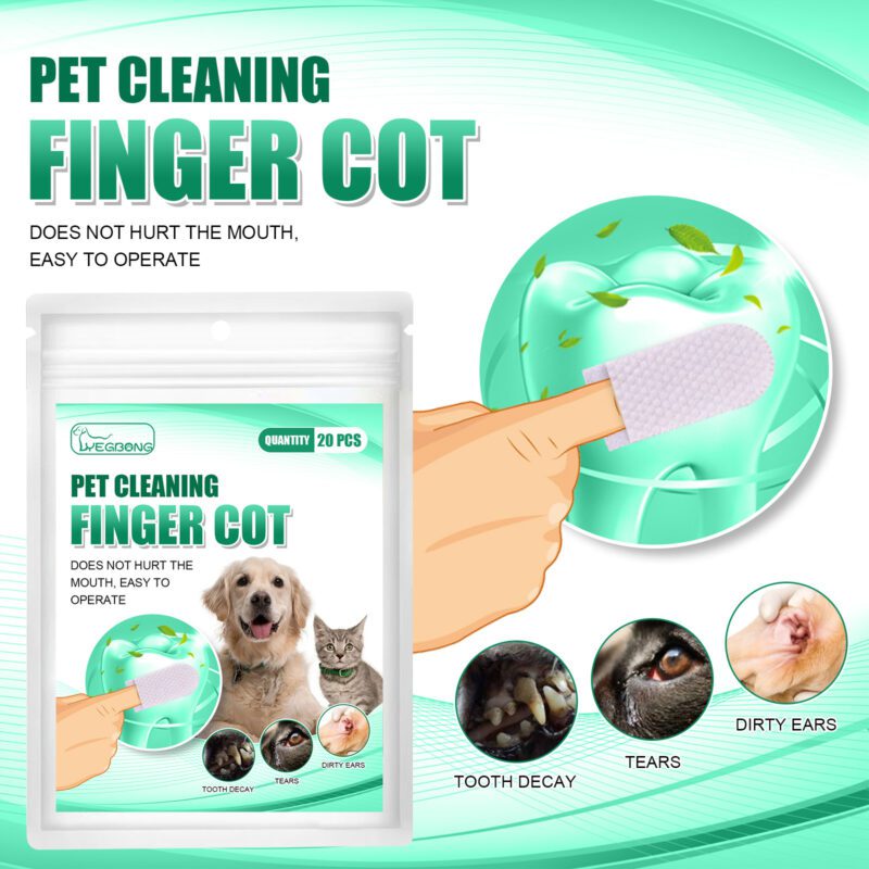 Yegbong Pet Dental Finger Brush Set - Effective Dog & Cat Tooth Cleaning Tool for Tartar Removal & Oral Care - Image 2