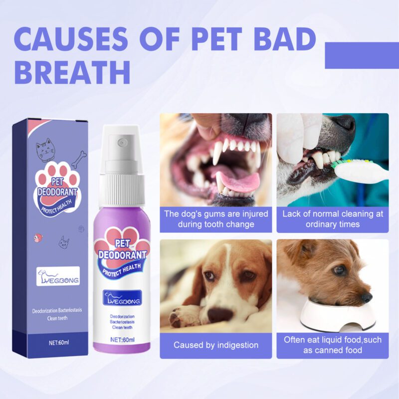 Pet Oral Care Spray - Cat & Dog Mouth Cleaner, Bad Breath Eliminator, Fresh Breath Freshener Spray for Pets - Image 3