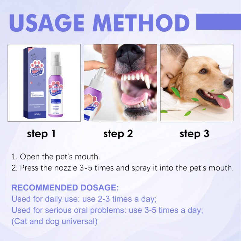 Pet Oral Care Spray - Cat & Dog Mouth Cleaner, Bad Breath Eliminator, Fresh Breath Freshener Spray for Pets - Image 6