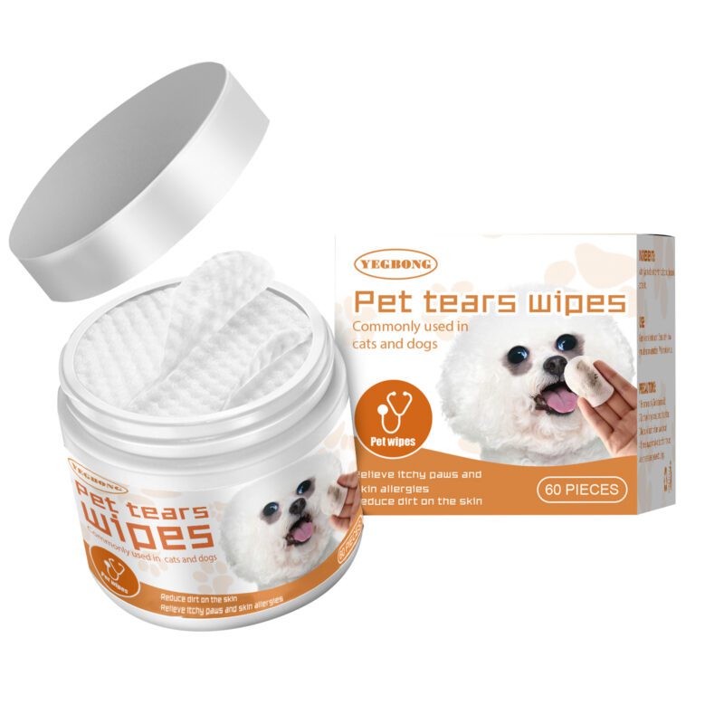 Yegbong Pet Eye Wipes for Dog & Cat - Gentle Cotton Pads for Effective Tear Stain & Eye Dirt Cleaning