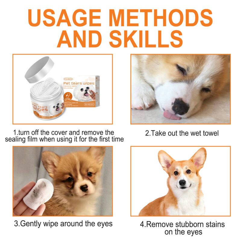 Yegbong Pet Eye Wipes for Dog & Cat - Gentle Cotton Pads for Effective Tear Stain & Eye Dirt Cleaning - Image 3