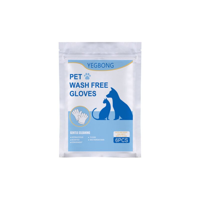 Yegbong Pet Herbal Cleaning Gloves - No-Bath No-Wash Non-Woven Wipes for Gentle Cat Grooming & Easy Handling