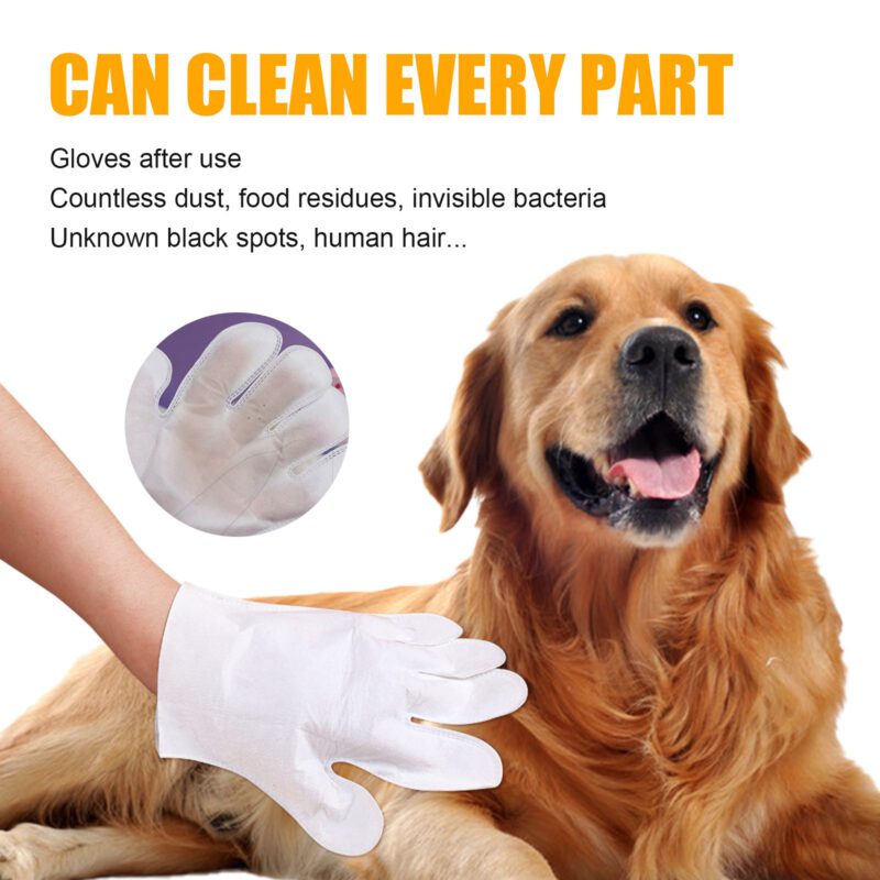 Yegbong Pet Herbal Cleaning Gloves - No-Bath No-Wash Non-Woven Wipes for Gentle Cat Grooming & Easy Handling - Image 4
