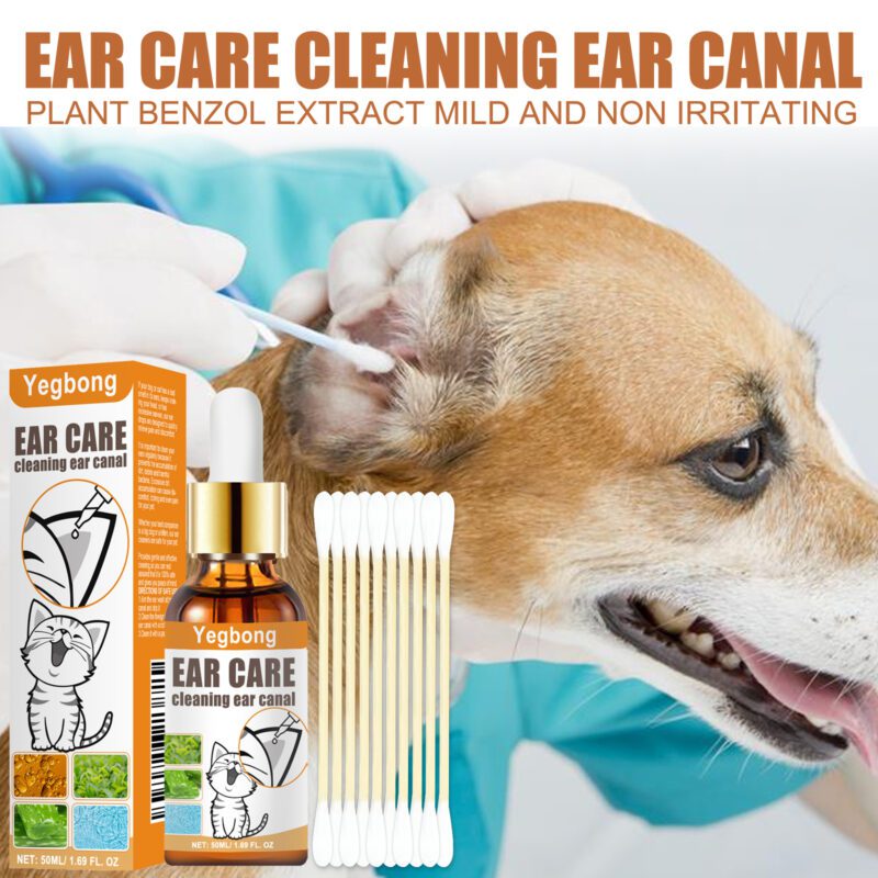Yegbong Pet Ear Cleaning Drops for Cats & Dogs - Anti-Itch Ear Mite Treatment, Purify Ear Canal & Deodorize - Image 2